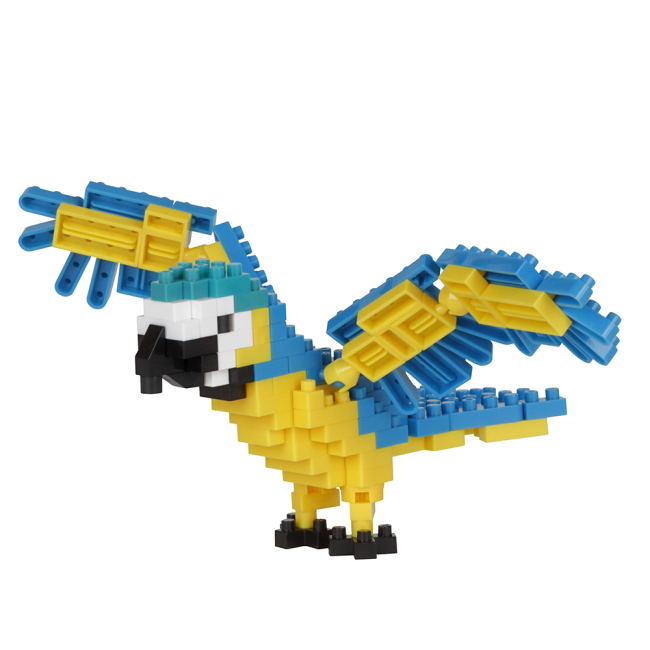 Блочные конструкторы - Конструктор Nanoblock Желто-голубой ара 140 элементов (124117)#2