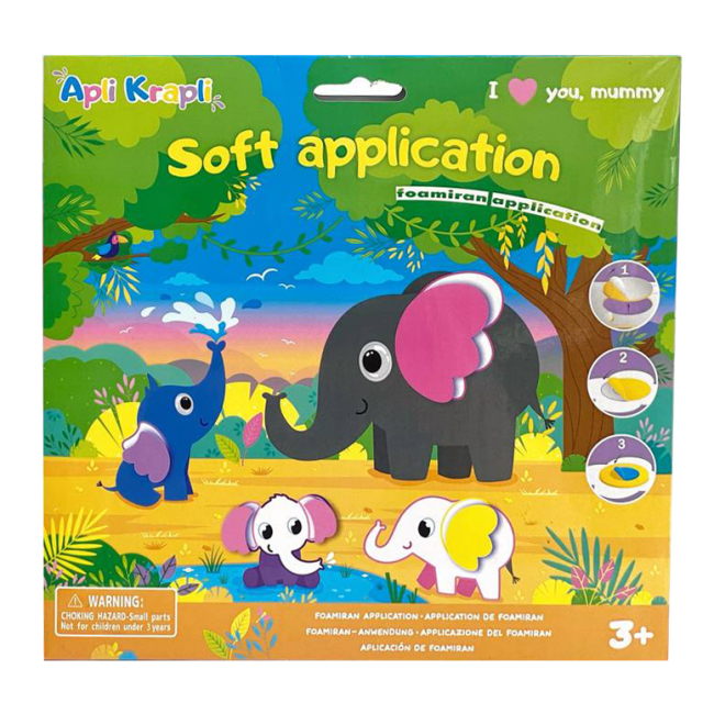 Набори для творчості - Набір для творчості Apli Krapli Аплікація Слони (4820198701178)#2