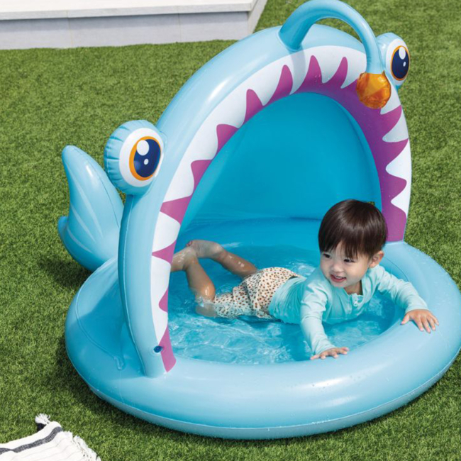Для пляжу і плавання - Басейн надувний INTEX Акула (58419)#4