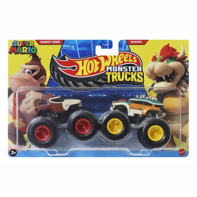 Автомодели - Набор автомоделей Hot Wheels Monster trucks Donkey kong vs Bowser (FYJ64/JCC73)#6