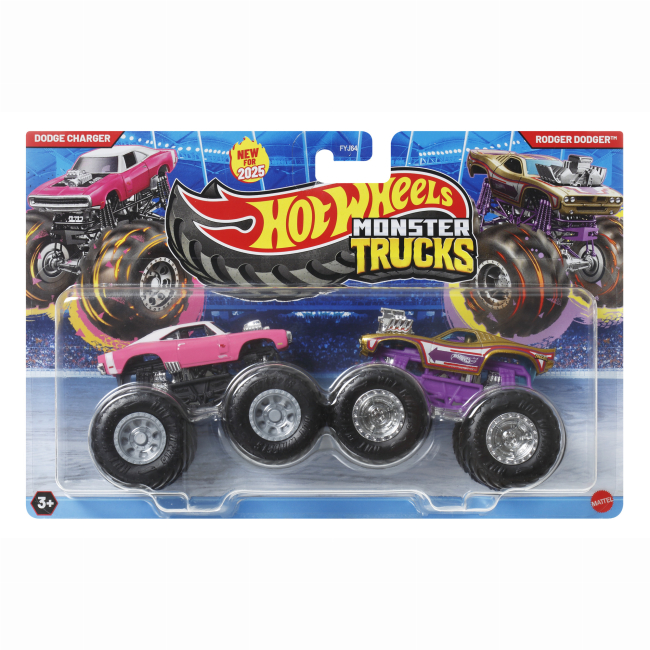 Автомодели - Набор автомоделей Hot Wheels Monster trucks Dodge charger vs Rodger dodger (FYJ64/JCC79)#6