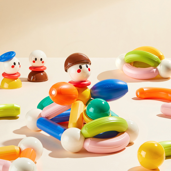 Магнитные конструкторы - Набор Mideer Радужные строительные палочки (MD1588)#3