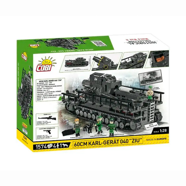 Конструктори з унікальними деталями - Конструктор Cobi Самохідна мортира Карл 1574 деталей (COBI-2560)#3