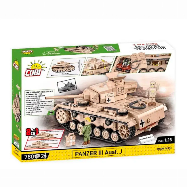 Конструктори з унікальними деталями - Конструктор Cobi Друга Світова Війна Танк Panzer III 780 деталей (COBI-2562)#3