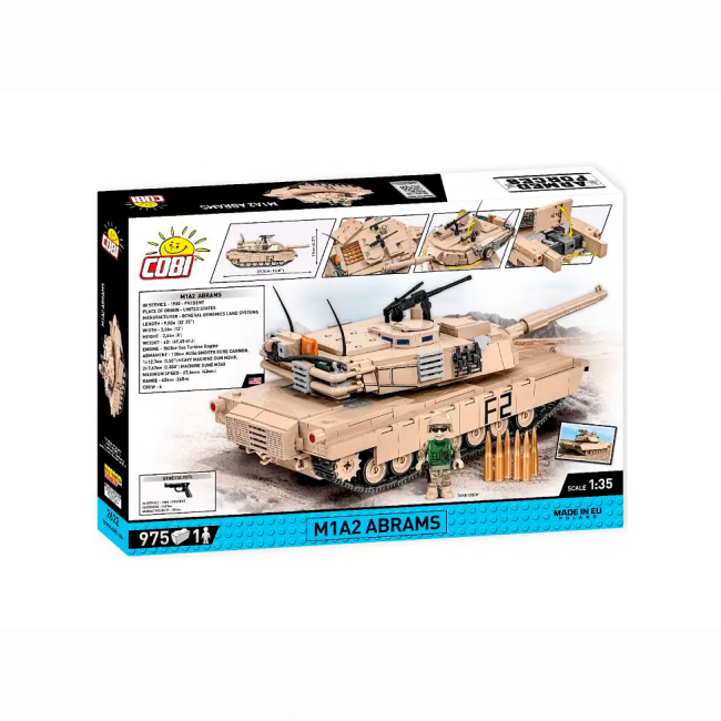 Конструктори з унікальними деталями - Конструктор Cobi Танк M1A2 Абрамс 975 деталей (COBI-2622)#4