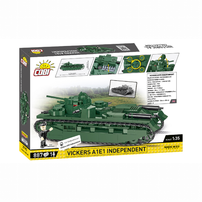 Конструктори з унікальними деталями - Конструктор Cobi Перша Світова Війна Танк Віккерс A1E1 Незалежний 886 деталей (COBI-2990)#3