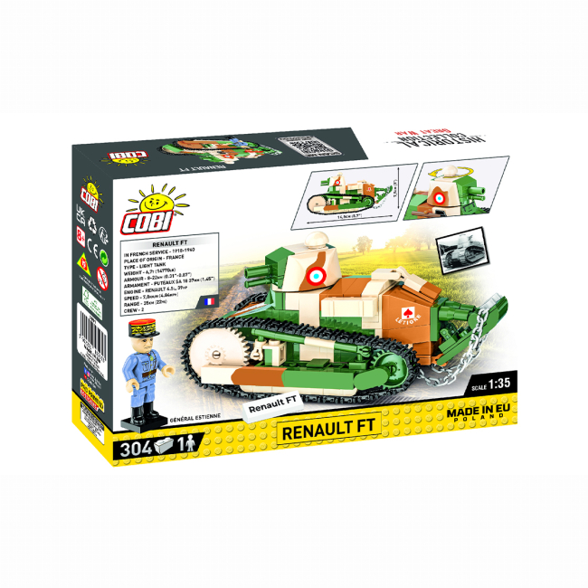 Конструктори з унікальними деталями - Конструктор Cobi Перша Світова Війна Танк Рено FT-17 304 деталей (COBI-2991)#2