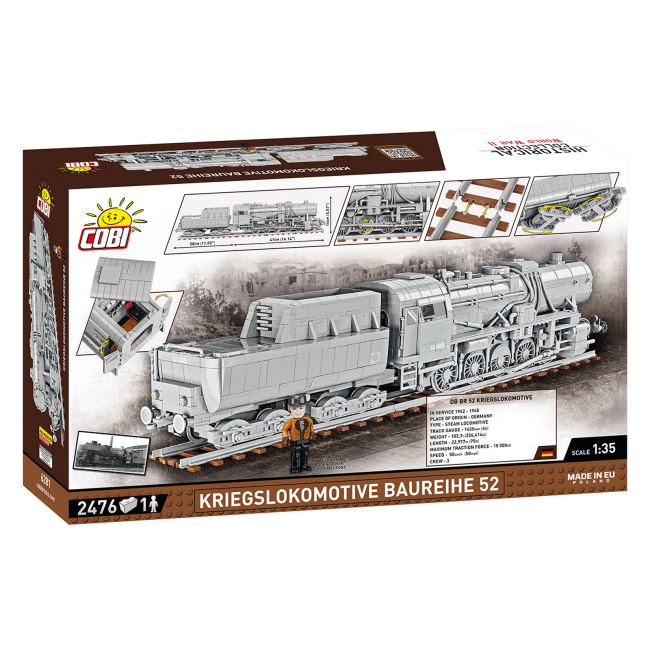 Конструкторы с уникальными деталями - Конструктор Cobi Локомотив Kriegslokomotive Class 52 2476 деталей (COBI-6281)#4