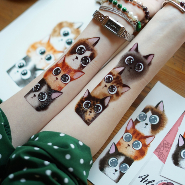 Косметика - Набор тату Arley Sign Котики (2124)#2