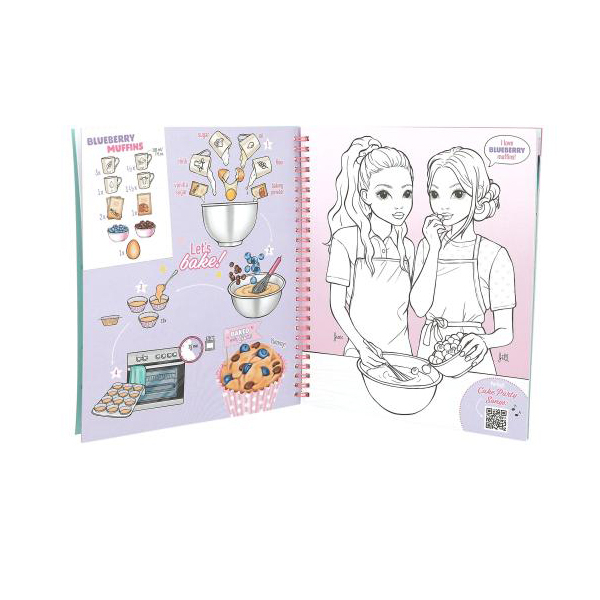 Товары для рисования - Раскраска с наклейками Top Model Выпекаем пирожные (0413386)#2