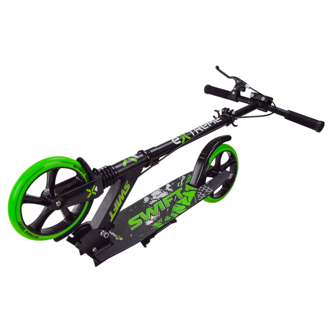 Самокаты - Самокат Extreme motion Городской двухколесный зеленый (SK2438)#8