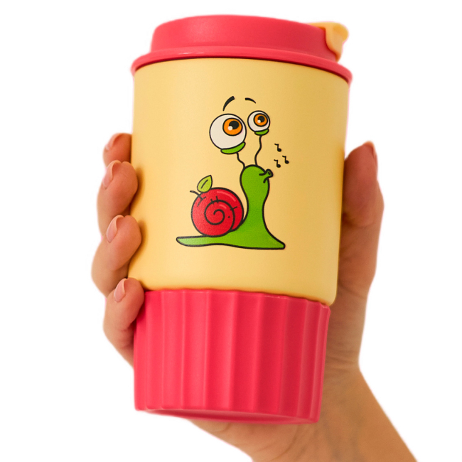 Чашки, склянки - Термочашка Bob Snail 350 мл рожева з жовтими елементами (4820219348481)#2