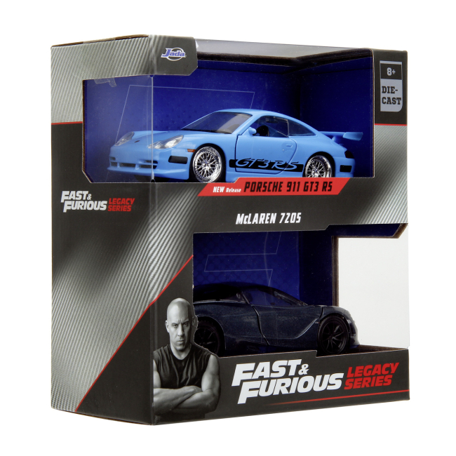 Автомоделі - Набір автомоделей Jada Fast and Furious Porsche 911 GT3 R5 і McLaren 7Z05 (253202012)#6