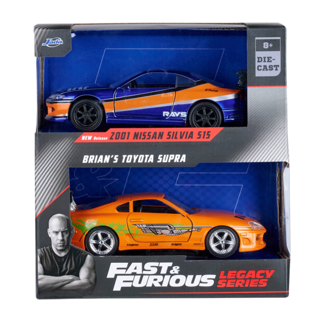 Автомоделі - Набір автомоделей Jada Fast and Furious Nissan Silvia S15 і Toyota Supra (253202017)#6