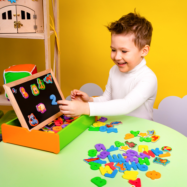 Обучающие игрушки - Магнитный набор Vladi Toys Алфавит и математика 2 в 1  (VT5411-17)#4
