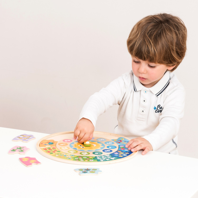 Развивающие игрушки - Развивающая игрушка New classic toys Часы-головоломка (18253)#3