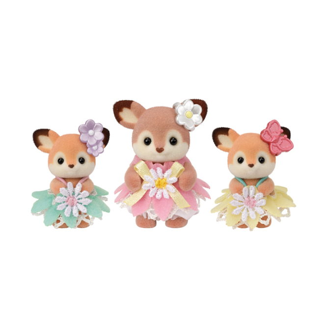 Фігурки тварин - Ігровий набір Sylvanian Families Малюки Оленята з квітковими гойдалками (5801)#2