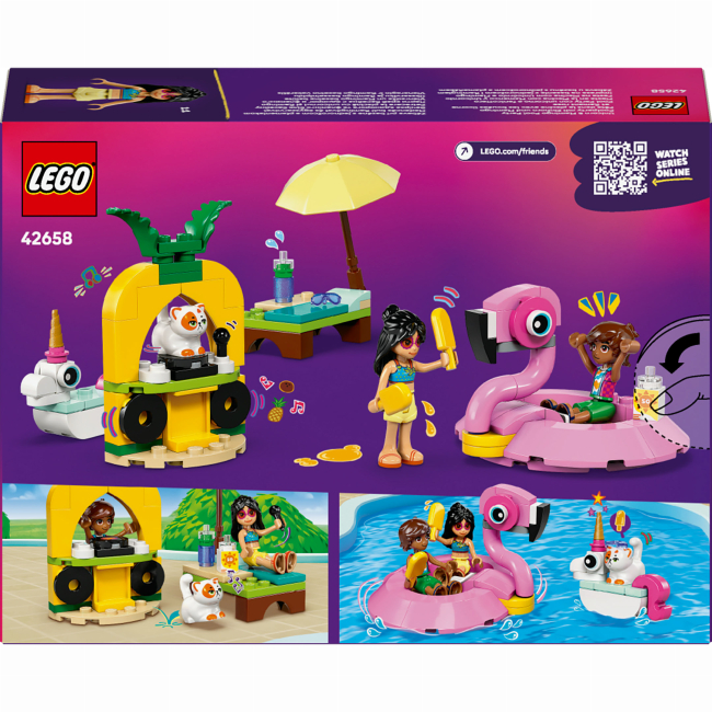 Конструкторы LEGO - Конструктор LEGO Friends Вечеринка единорога и фламинго у бассейна (42658)#3