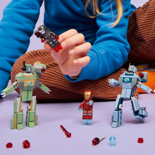 Конструкторы LEGO - Конструктор LEGO Marvel Железный человек и Боевая Машина против Хаммер Дронов (76320)#7