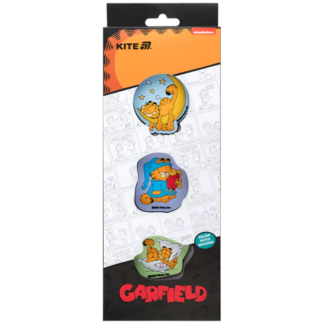 Бижутерия и аксессуары - Набор бейджей на липучке Kite Garfield 3 шт (GF25-3012)#3