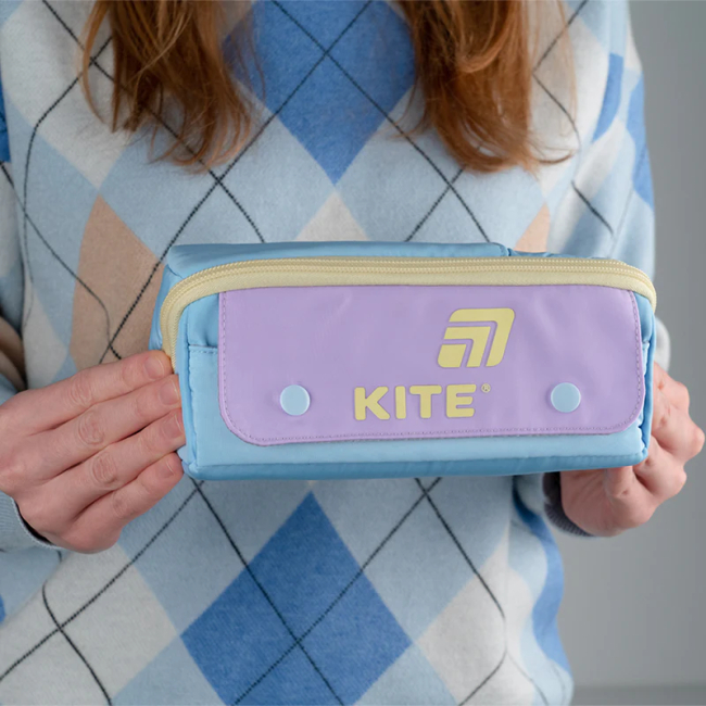 Пенали та гаманці - Пенал Kite блакитно-фіолетовий (K25-2702-4)#5