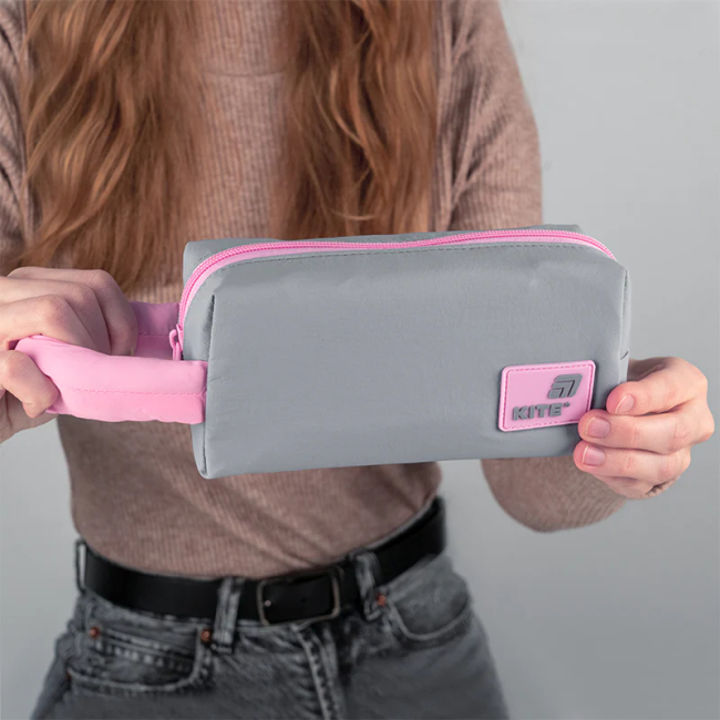 Пеналы и кошельки - Пенал Kite серо-розовый (K25-2703-2)#4