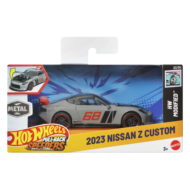 Автомодели - Автомодель Hot Wheels Pull-back speeders 2023 Nissan Z custom (HPR70/JCM08)#4
