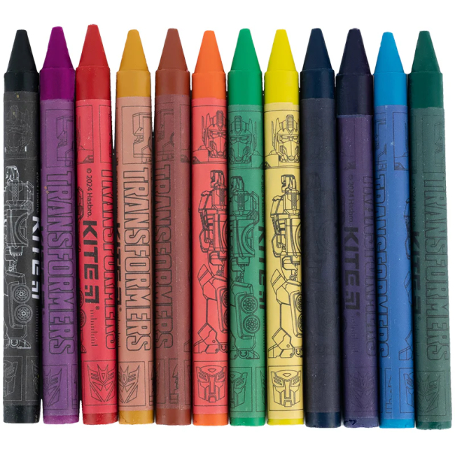 Канцтовари - Крейда Kite Transformers воскова різнокольорова 12 штук (TF24-070)#3