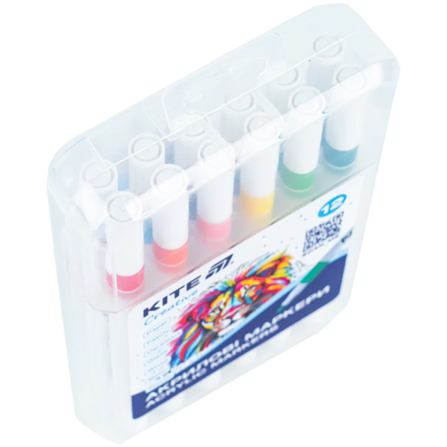 Канцтовары - Набор маркеров Kite Creative акриловых 12 цветов (K-1156)#2