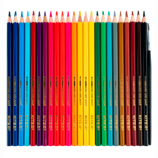 Канцтовары - Карандаши цветные Kite Classic акварельные 24 цвета (K-1050)#2