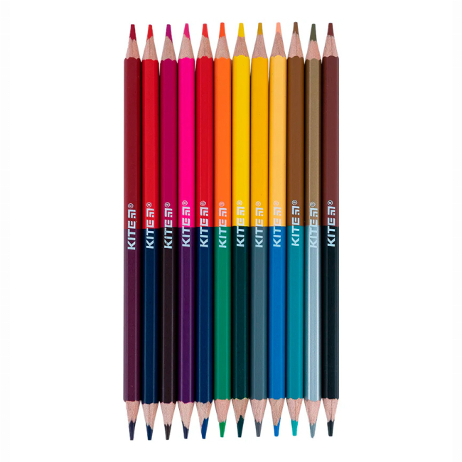 Канцтовары - Карандаши цветные Kite Dogs двухсторонние 12 цветов (K22-054-1)#2