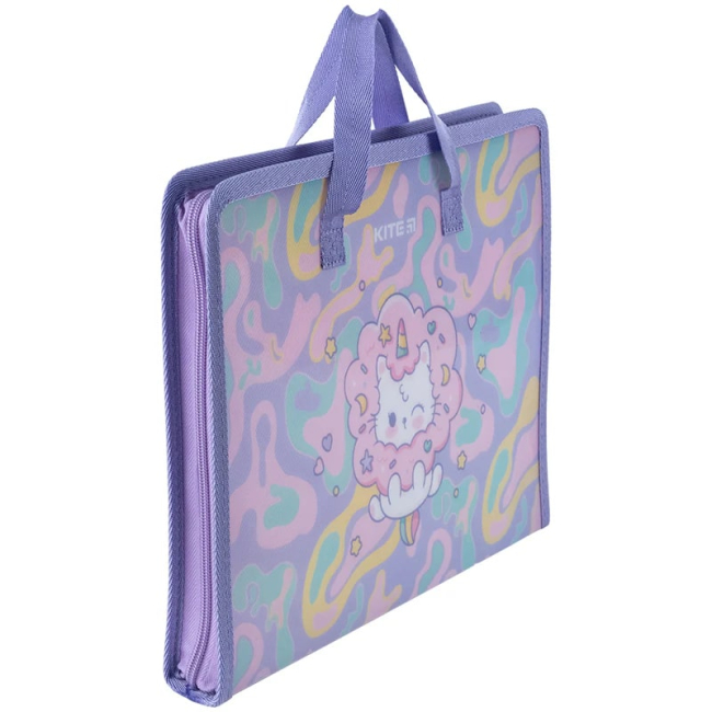 Канцтовары - Папка-портфель Kite Rainbow catcorn на молнии A4 (K24-202-1)#3