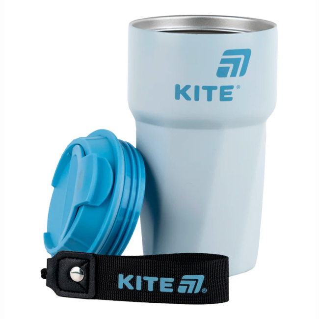 Чашки, склянки - Термокружка Kite сіро-блакитна 450 мл (K25-1220-2)#2