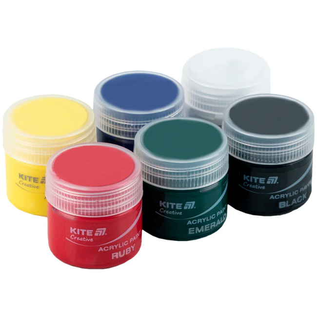 Канцтовары - Краски акриловые Kite Creative 6 цветов (K-271)#4