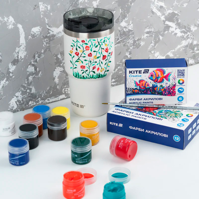 Канцтовары - Краски акриловые Kite Creative 6 цветов (K-271)#5