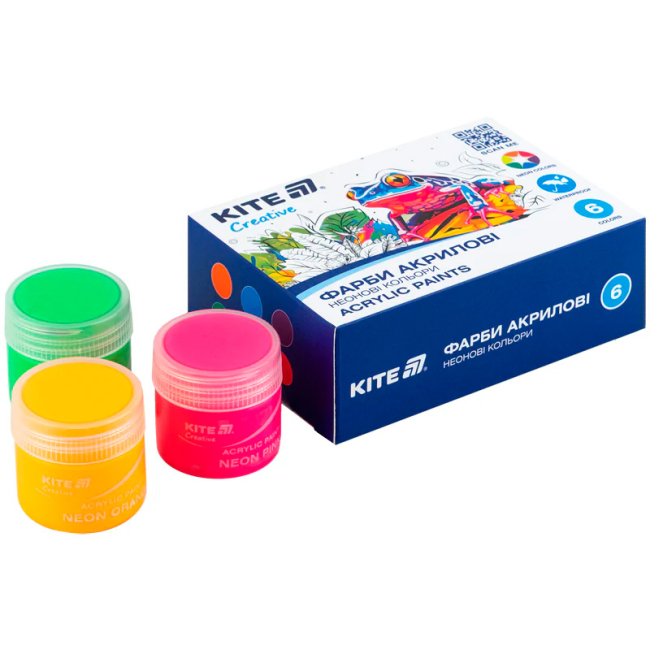Канцтовары - Краски акриловые Kite Creative 6 цветов (K-274)#2