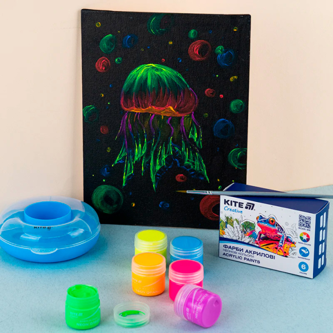 Канцтовары - Краски акриловые Kite Creative 6 цветов (K-274)#5