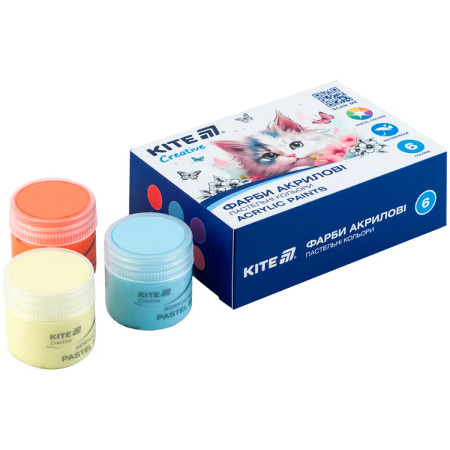 Канцтовари - Фарби акрилові Kite Creative 6 кольорів (K-272)#2