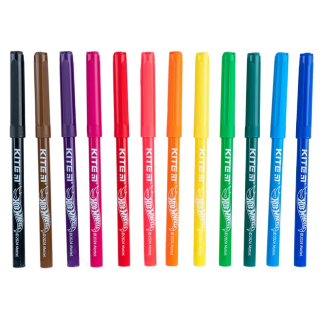 Канцтовары - Набор фломастеров Kite Hot Wheels 12 цветов (HW24-447)#2