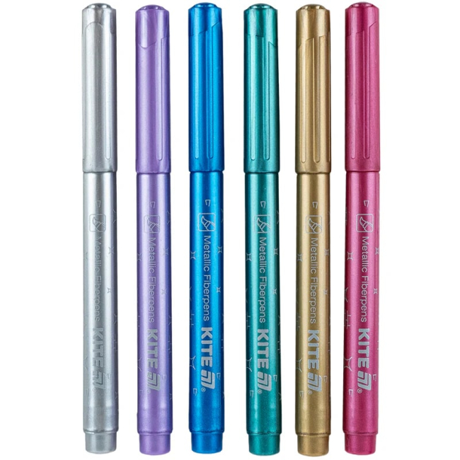 Канцтовары - Набор фломастеров Kite Creative металлизированные 6 цветов (K-1149)#2