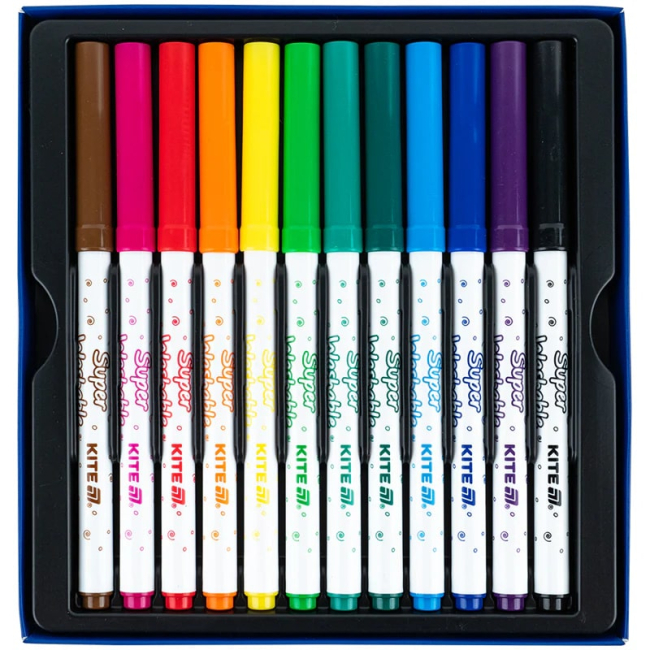 Канцтовары - Набор фломастеров Kite Creative superwashable 12 цветов (K-1152)#3