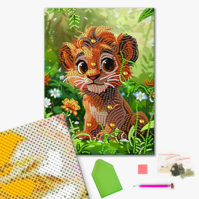 Мозаїка - Алмазна мозаїка Brushme Левеня (BH012)#2