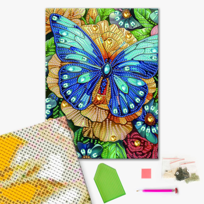 Мозаика - Алмазная мозаика Brushme Синяя бабочка (BH001)#2