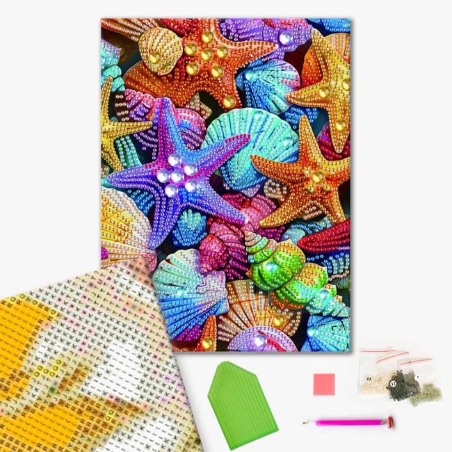Мозаика - Алмазная мозаика Brushme Цветные морские звезды (BH013)#2
