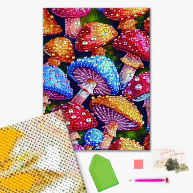 Мозаика - Алмазная мозаика Brushme Цветные мухоморы (BH015)#2