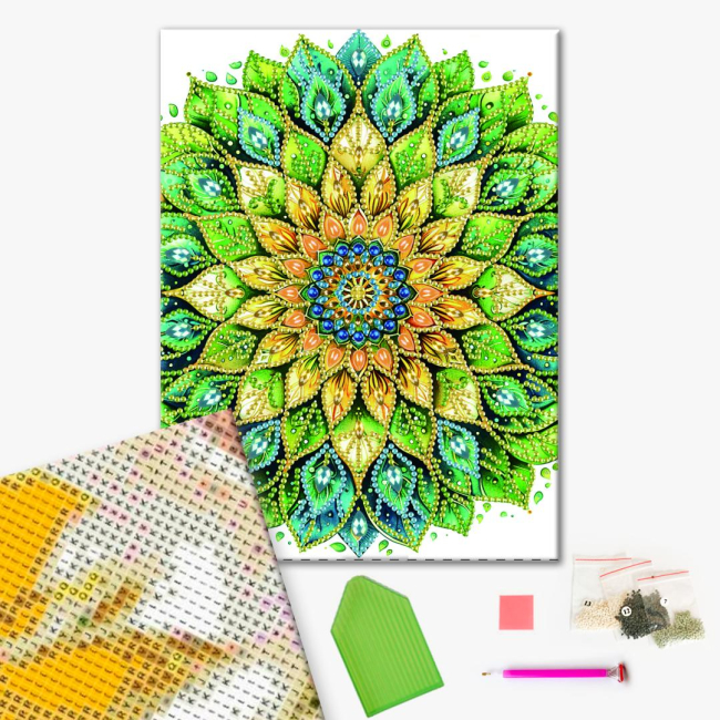 Мозаика - Алмазная мозаика Brushme Сине-зеленый цветок (BH016)#2