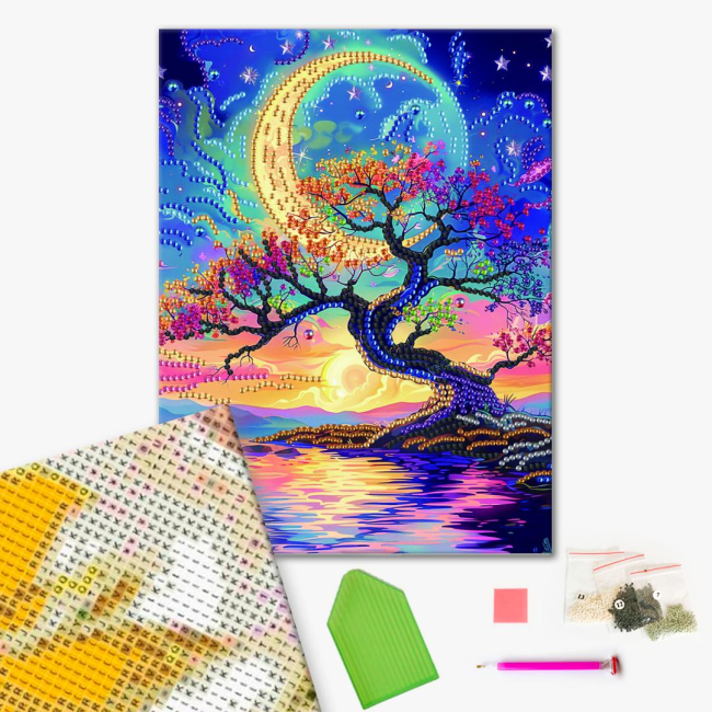 Мозаика - Алмазная мозаика Brushme Дерево в лунном сиянии (BH019)#2