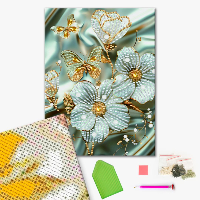 Мозаика - Алмазная мозаика Brushme Цветы в золоте (BH005)#2