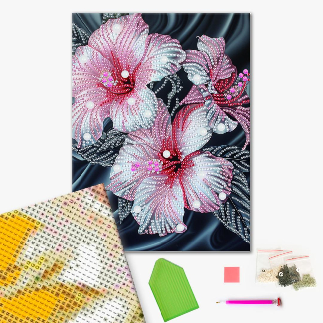 Мозаика - Алмазная мозаика Brushme Розовый гибискус (BH006)#2