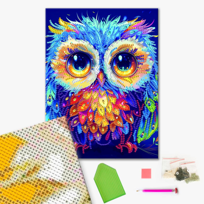 Мозаика - Алмазная мозаика Brushme Цветная сова (BH037)#2